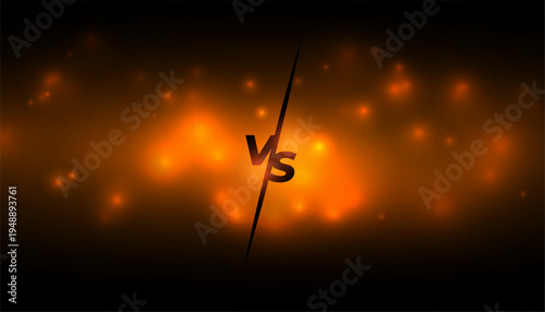 versus vs duel rival clash banner with shiny particle