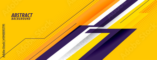 abstract yellow and purple sporty banner for racing decal design