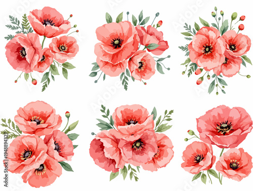 set of poppies