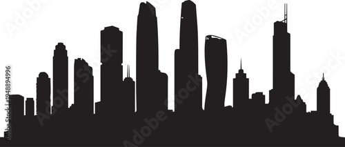 Black city skyline silhouette vector