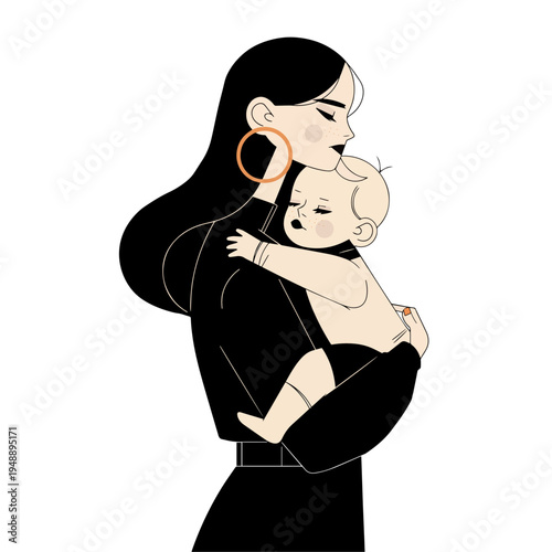 Vector banner with beautiful flowers framed for mother's day	