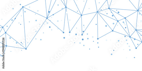 Network connections visualized with lines and dots forming geometric shapes in a technological environment from a digital viewpoint.