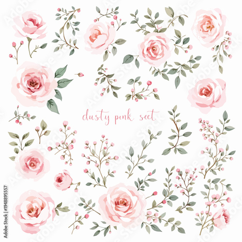 Dreamy floral lines featuring hand-painted blossoms in warm tones and subtle greenery