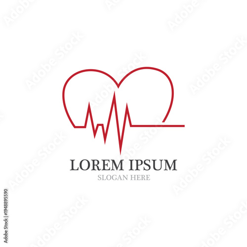 Heart beat pulse line hospital vector