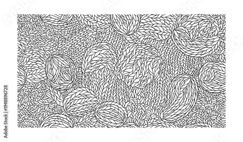 Cozy Chunky Knitted Sweater Black & White Vector Pattern