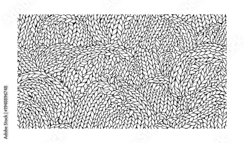 Black and White Chunky Knit Sweater Texture Seamless Pattern