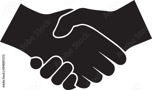Vector handshake icon, business partnership symbol