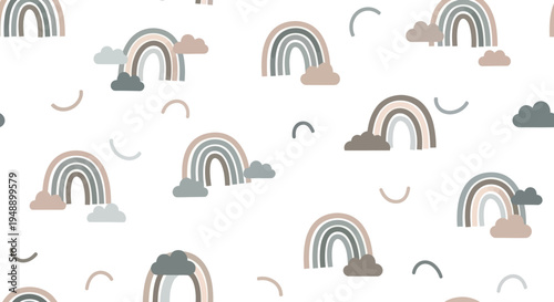 Boho Rainbow Seamless Pattern