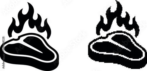 Black silhouette of a bear paw with a flame design on transparent background