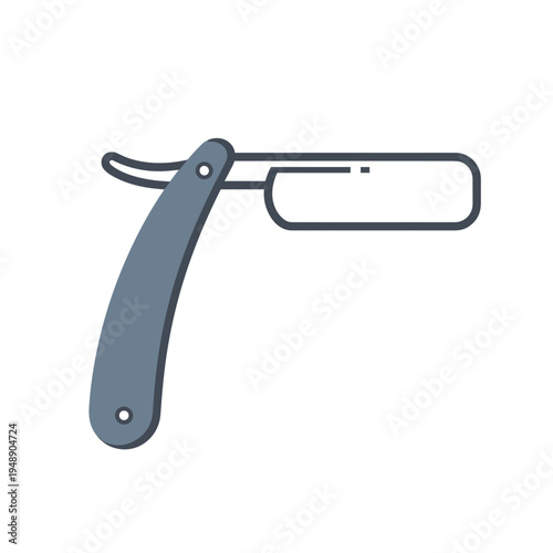 Modern Flat Straight Razor Icon