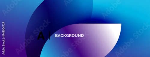 Abstract fluid shapes blend vibrant blues, purples. Gradient creates dynamic visual effect. Text reads AI BACKGROUND. Modern design.