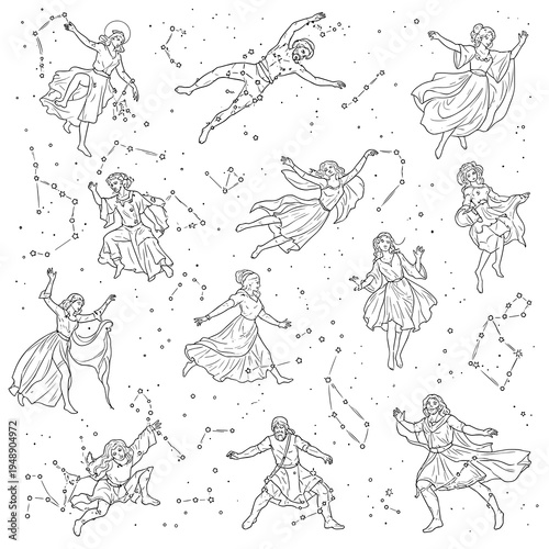 Constellation Pattern with Human Figures