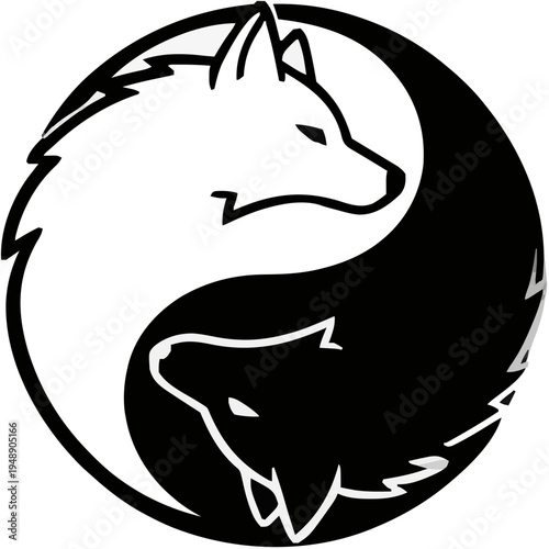 Yin Yang Wolf Silhouette – Flat Vector Plotter Cut File
