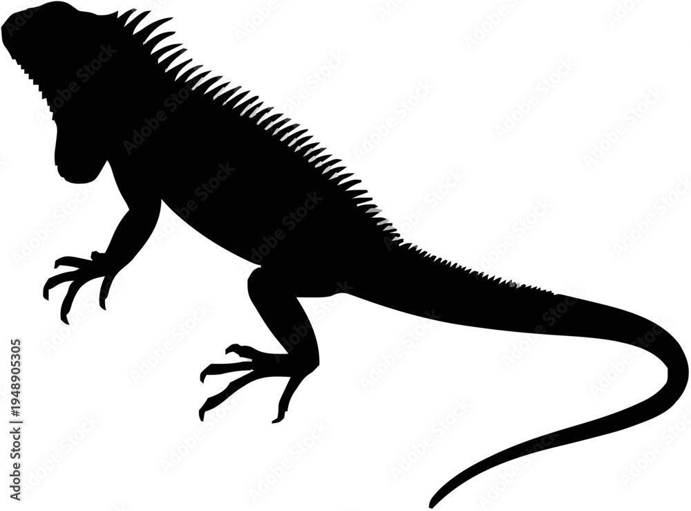 Fototapeta premium Iguana Silhouette – Flat Vector Plotter Cut File