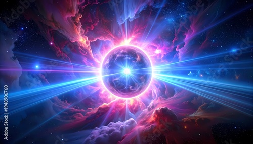 Powerful Cosmic Energy Blast from a Glowing Planet in Deep Space