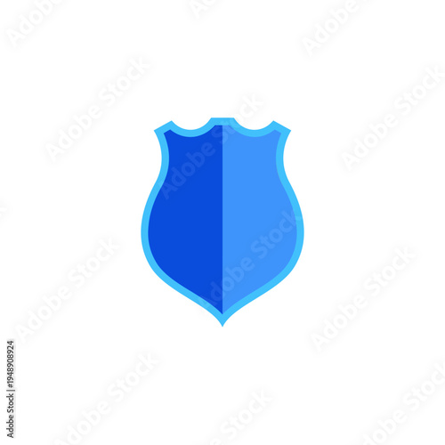 Blue Shield Icon Symbolizing Protection and Security in a Flat Vector Graphic Design