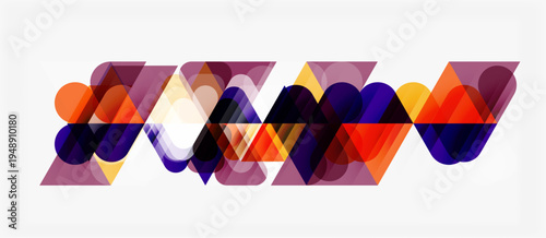 Abstract geometric pattern. Overlapping triangles create colorful wave effect. Modern design, vibrant hues, clean aesthetic.