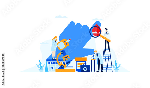 Medical Research Team Analyzing Blood for Health Diagnosis and Disease Prevention