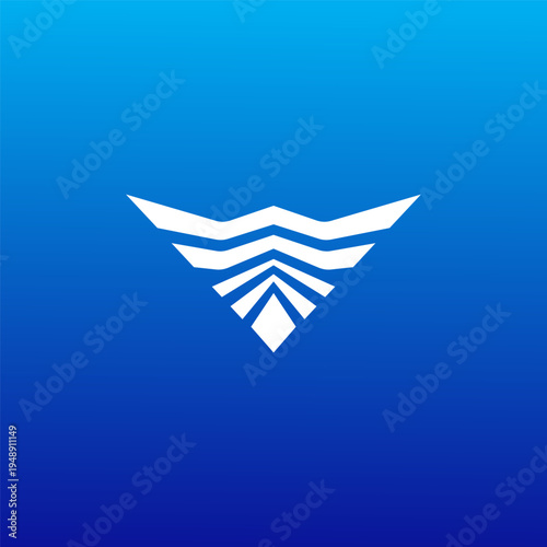 aviation wing logo of design with airplane element for travel agency, pilot icon, route