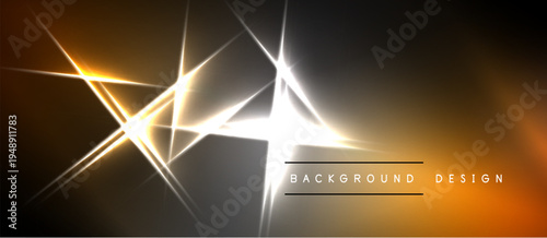 Abstract design features bright lines, gradients. Dark background contrasts with glowing elements, creating dynamic visual effect. Modern, sleek presentation.