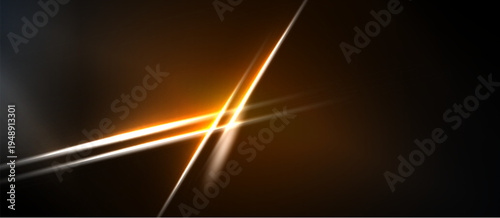 Abstract energy lines intersect. Bright orange glow contrasts dark background. Minimalist design evokes speed, power, dynamism.