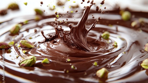 Dubai Chocolate Kunafa Pistachio on white background,Dubai Chocolate bar with green kadayif and pistachio spread,popular and viral chocolate 2024,space for text.