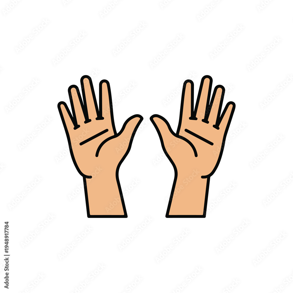 Obraz premium Human hands held up with palms open in a gesture of peace.