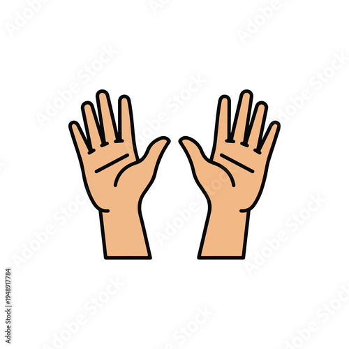 Human hands held up with palms open in a gesture of peace.