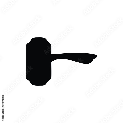 Door handle silhouette icon vector flat design.