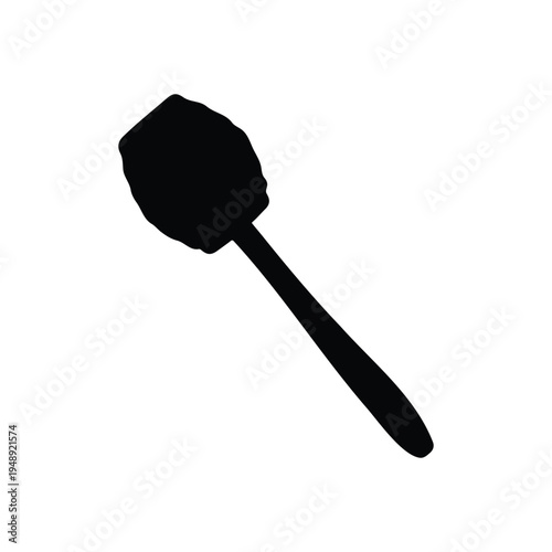 Wooden honey dipper silhouette icon vector flat design.