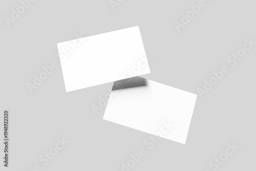 Two Business Cards Floating Mockup Blank Branding Template