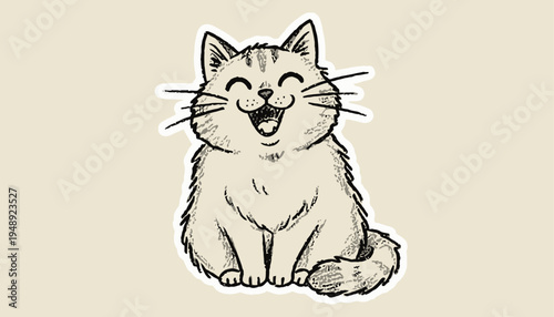 hand-drawn cat doodle, charcoal crayon sketch, minimal ink texture, whimsical nursery aesthetic, cute cat illustration, playful animal doodle, scrapbook sticker vector, diary illustration, expressive 