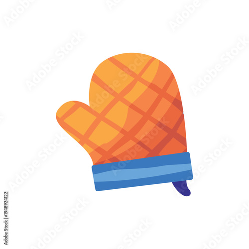 Oven Mitt Heat Protection Cooking Glove Flat Illustration