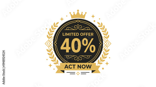 Elegant Limited Offer Badge with Gold Accents