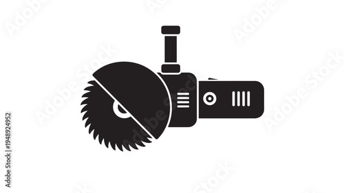 Grinder angle tool with circular saw blade and handle, illustrating cutting and grinding tasks. featuring hardware, construction, industrial with