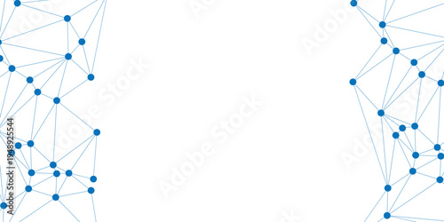 Vector Blue network connections on transparent background for tech designs