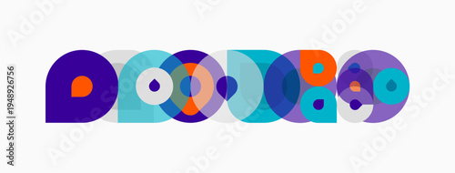 Abstract colorful overlapping circles create dynamic pattern. Modern design suggests connection, unity, innovation. Simple shapes, vibrant hues.