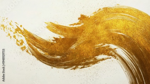 Gold ink strokes on handmade Japanese paper texture, abstract art background for posters, invitations, or cultural presentations, soft natural lighting, organic flow.