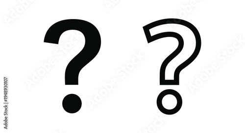 Two question marks one filled and one outlined in silhouette