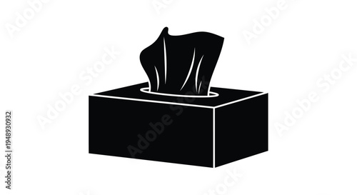 Bilde på lerret Simple black box containing paper tissues a stark silhouette