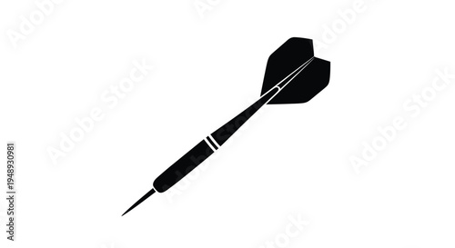 A black dart with a pointed tip depicted as a silhouette