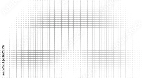 Vector image of Abstract white and gray halftone grid pattern vector background with fading dots for modern digital design and web graphics isolated on Transparent Background