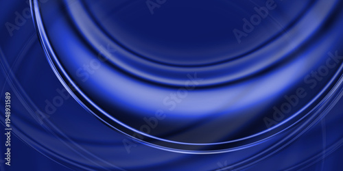 Принти на полотні Abstract blue glass background with smooth gradient light, futuristic circular 3