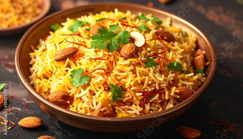 Wallpaper Mural Golden Rice with Almonds Torontodigital.ca