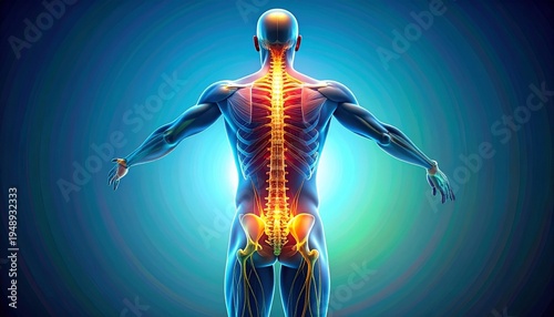 Wallpaper Mural Glowing Spine Anatomy Torontodigital.ca