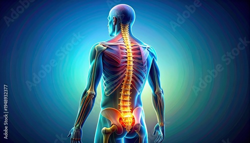 Wallpaper Mural Glowing Spine Anatomy Torontodigital.ca