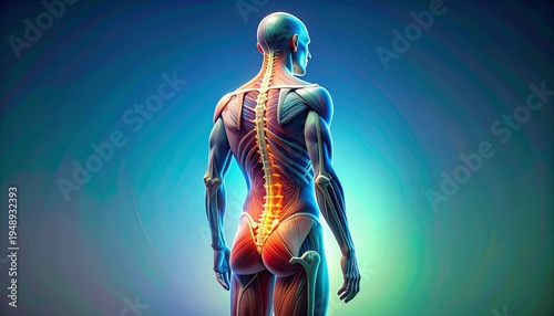 Wallpaper Mural Glowing Spine Anatomy Torontodigital.ca