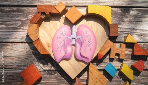 Wallpaper Mural Heart Puzzle with Lungs Torontodigital.ca