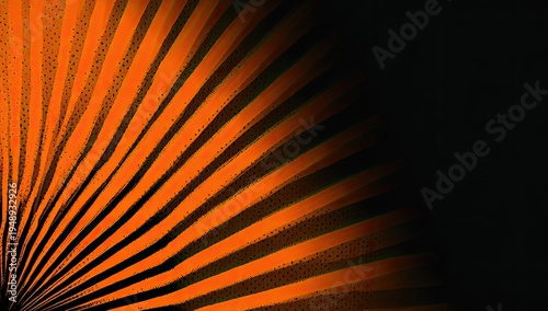 Abstract radiating orange bands from a dark corner against a black background