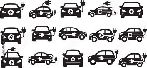 Black silhouettes of cars with devil horns and pitchfork